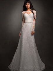 Свадебное платье Офелия. Силуэт Прямое, Рыбка. Цвет Белый / Молочный, Айвори / Капучино. Вид 1