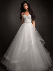 Свадебное платье Шанталь. Силуэт Пышное. Цвет Белый / Молочный. Вид 1