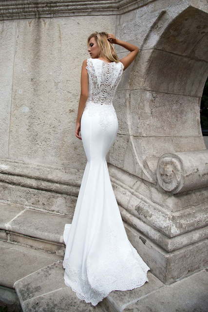 Свадебное платье Esme. Силуэт Рыбка. Цвет Белый / Молочный. Вид 2