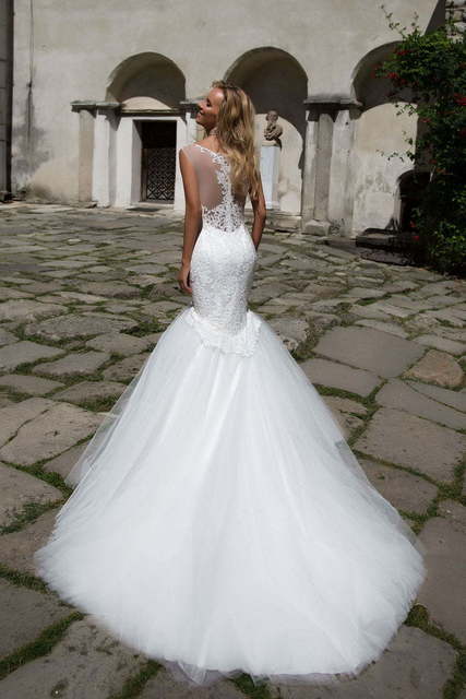 Свадебное платье Maria. Силуэт Рыбка. Цвет Белый / Молочный. Вид 2