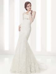 Свадебное платье Abella. Силуэт Рыбка. Цвет Белый / Молочный. Вид 1