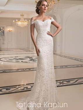 Свадебное платье Loretta. Силуэт Прямое. Цвет Белый / Молочный, Айвори / Капучино. Вид 1