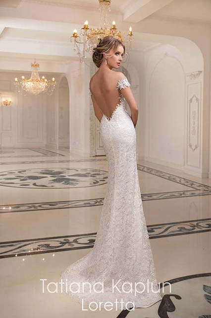 Свадебное платье Loretta. Силуэт Прямое. Цвет Айвори / Капучино, Белый / Молочный. Вид 2