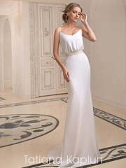 Свадебное платье Sati. Силуэт Прямое, Греческий. Цвет Белый / Молочный. Вид 1