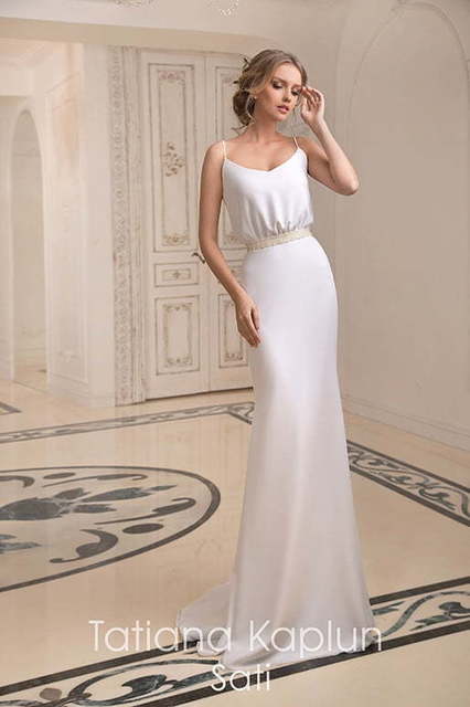 Свадебное платье Sati. Силуэт Прямое, Греческий. Цвет Белый / Молочный. Вид 1