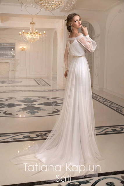 Свадебное платье Sati. Силуэт Греческий, Прямое. Цвет Белый / Молочный. Вид 2