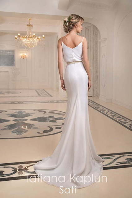 Свадебное платье Sati. Силуэт Греческий, Прямое. Цвет Белый / Молочный. Вид 3