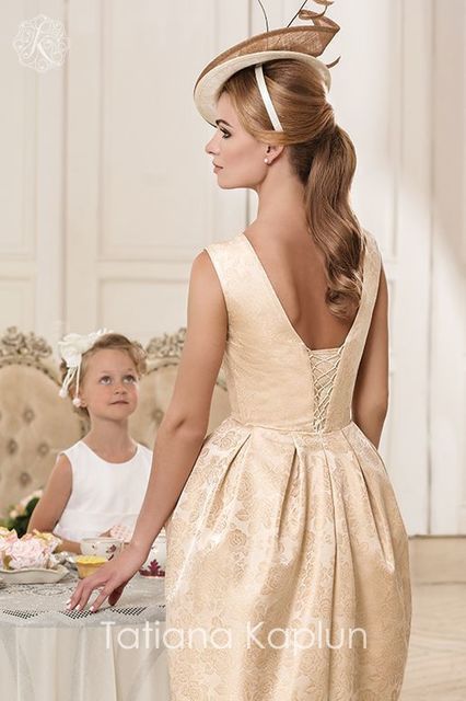 Свадебное платье Darbi. Силуэт Прямое. Цвет Айвори / Капучино, Золото. Вид 2