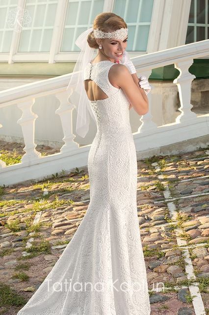 Свадебное платье Dgody. Силуэт Рыбка. Цвет Белый / Молочный. Вид 2