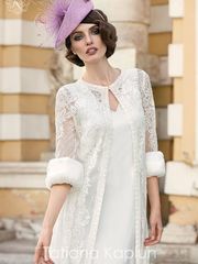 Свадебное платье Lakvena. Силуэт Прямое. Цвет Белый / Молочный. Вид 2