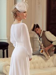 Свадебное платье Асийя. Силуэт Прямое. Цвет Белый / Молочный. Вид 2