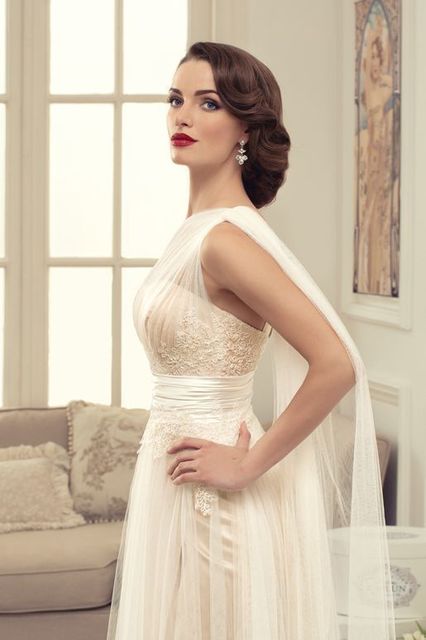 Свадебное платье Джованна. Силуэт Прямое. Цвет Айвори / Капучино, Белый / Молочный. Вид 2