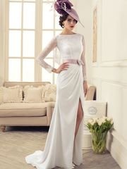 Свадебное платье Лорелея. Силуэт Прямое. Цвет Белый / Молочный. Вид 1