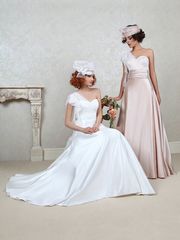 Свадебное платье Вэнди. Силуэт Прямое. Цвет Белый / Молочный, Айвори / Капучино, оттенки Розового. Вид 1