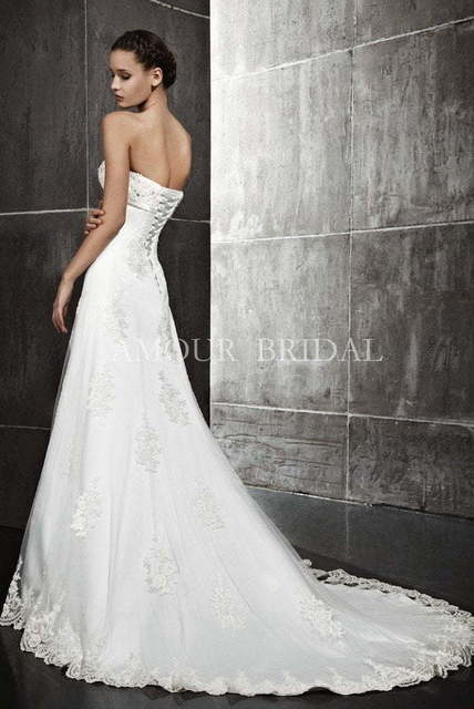 Свадебное платье 1096. Силуэт Прямое. Цвет Белый / Молочный. Вид 2