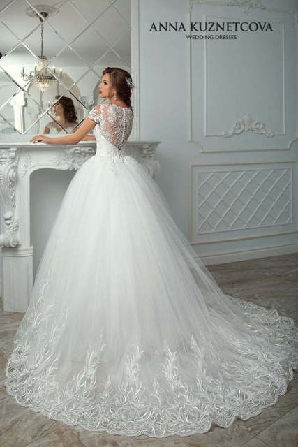 Свадебное платье Агния. Силуэт Пышное. Цвет Белый / Молочный. Вид 2