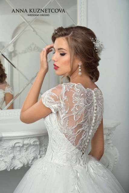 Свадебное платье Агния. Силуэт Пышное. Цвет Белый / Молочный. Вид 3