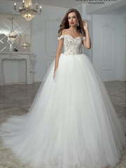 Свадебное платье Лоренза. Силуэт Пышное. Цвет Белый / Молочный. Вид 1