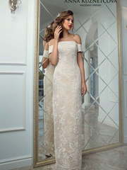 Свадебное платье Кармела. Силуэт Прямое. Цвет Белый / Молочный, Айвори / Капучино. Вид 1