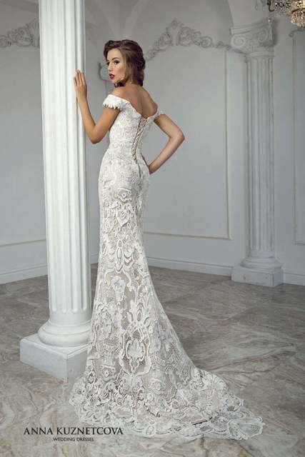 Свадебное платье Джиованна. Силуэт Прямое. Цвет Айвори / Капучино, Белый / Молочный. Вид 2