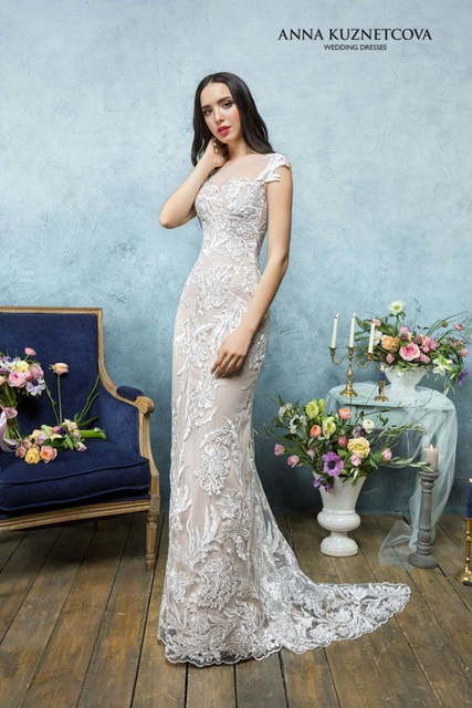 Свадебное платье Шанталь. Силуэт Пышное, Прямое. Цвет Айвори / Капучино, Белый / Молочный, Персик / Оранжевый. Вид 2