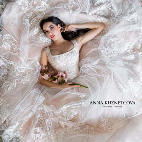 Свадебное платье Армель. Силуэт Пышное. Цвет Айвори / Капучино, Белый / Молочный, Персик / Оранжевый, оттенки Розового. Вид 3