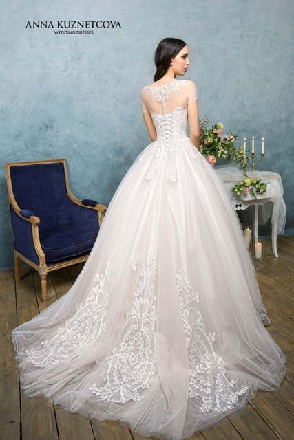 Свадебное платье Элоиза. Силуэт Пышное. Цвет Айвори / Капучино, Белый / Молочный, оттенки Розового. Вид 2