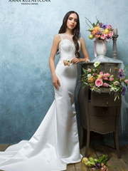 Свадебное платье Кларис. Силуэт Рыбка. Цвет Белый / Молочный. Вид 1