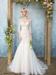 Свадебное платье Сириль. Силуэт Рыбка. Цвет Белый / Молочный, Айвори / Капучино, Персик / Оранжевый. Вид 1