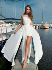 Свадебное платье Лучианна. Силуэт Прямое. Цвет Белый / Молочный. Вид 1