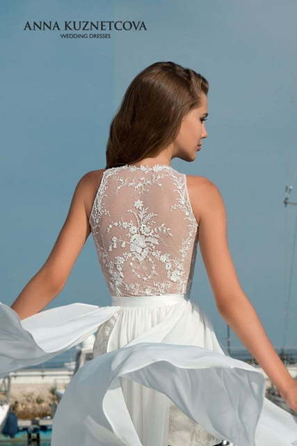 Свадебное платье Лучианна. Силуэт Прямое. Цвет Белый / Молочный. Вид 3