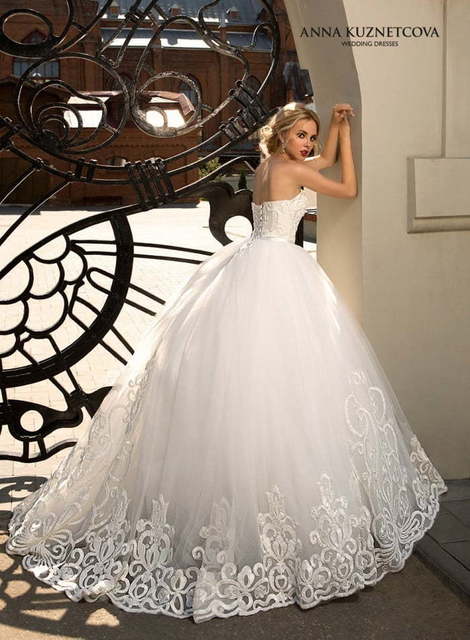 Свадебное платье Баттерфляй. Силуэт Пышное. Цвет Айвори / Капучино, Белый / Молочный. Вид 2