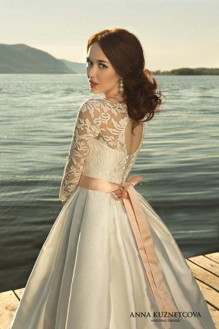 Свадебное платье Шарлотта. Силуэт Пышное. Цвет Айвори / Капучино, Белый / Молочный. Вид 2