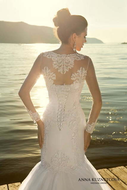 Свадебное платье Энрика. Силуэт Рыбка. Цвет Белый / Молочный. Вид 2