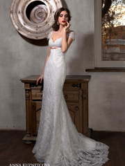 Свадебное платье Аврелия. Силуэт Рыбка. Цвет Белый / Молочный. Вид 1