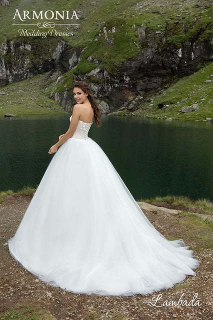 Свадебное платье Ламбада. Силуэт Пышное. Цвет Белый / Молочный. Вид 2