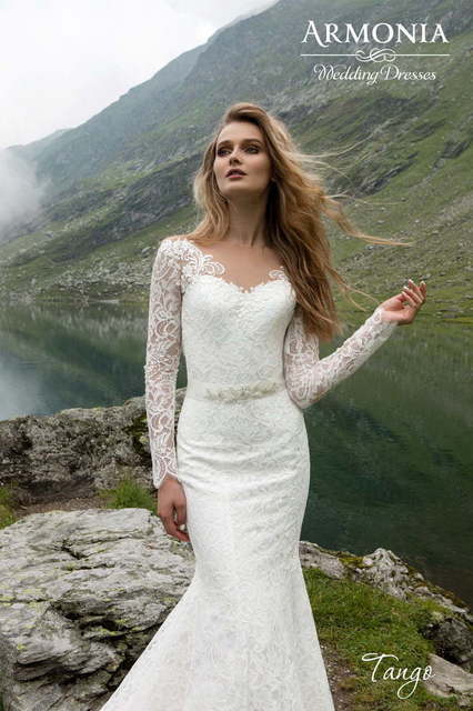 Свадебное платье Танго. Силуэт Рыбка, Прямое. Цвет Белый / Молочный. Вид 3