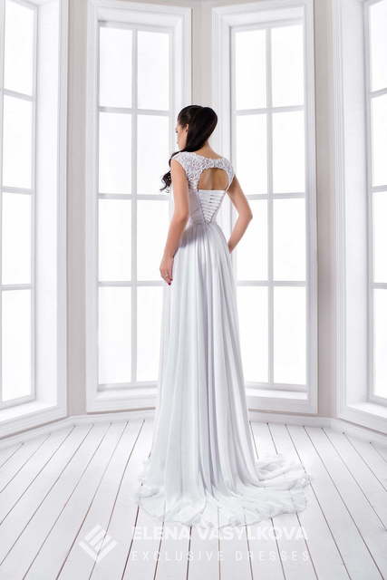 Свадебное платье 143. Силуэт Греческий, Прямое. Цвет Белый / Молочный. Вид 2