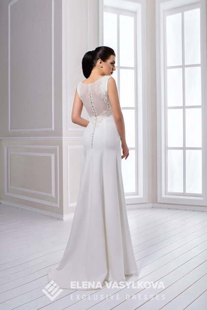 Свадебное платье 149. Силуэт Прямое. Цвет Белый / Молочный. Вид 2