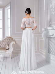 Свадебное платье 151. Силуэт Прямое. Цвет Белый / Молочный. Вид 2