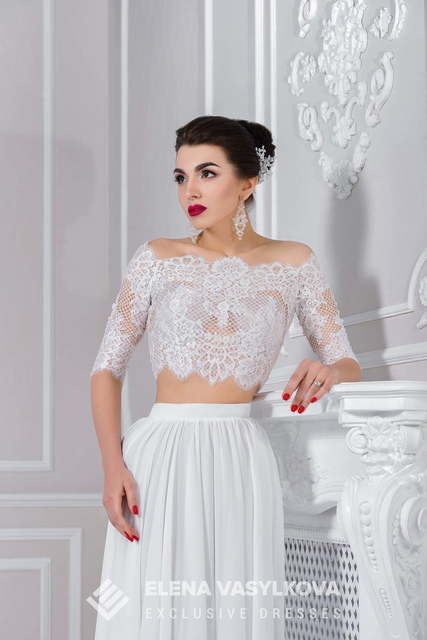 Свадебное платье 151. Силуэт Прямое. Цвет Белый / Молочный. Вид 3