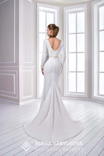 Свадебное платье 148. Силуэт Прямое. Цвет Белый / Молочный. Вид 2