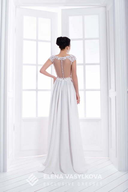 Свадебное платье 155. Силуэт Греческий, Прямое. Цвет Белый / Молочный. Вид 2