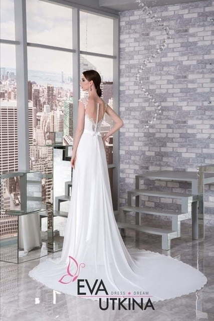 Свадебное платье Альма. Силуэт Прямое. Цвет Белый / Молочный. Вид 2