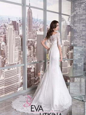 Свадебное платье Беатрис. Силуэт Рыбка. Цвет Белый / Молочный. Вид 2