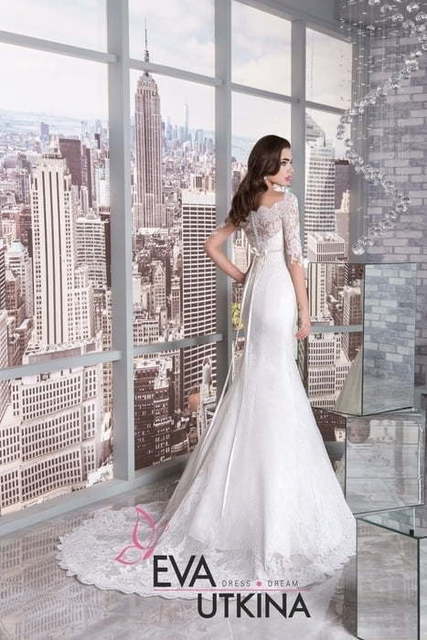 Свадебное платье Беатрис. Силуэт Рыбка. Цвет Белый / Молочный. Вид 2