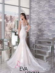 Свадебное платье Вивьен. Силуэт Рыбка. Цвет Белый / Молочный, оттенки Розового. Вид 2