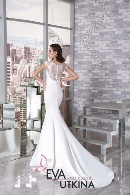 Свадебное платье Джессика. Силуэт Рыбка, Прямое. Цвет Белый / Молочный. Вид 2