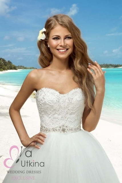 Свадебное платье Бель. Силуэт Пышное. Цвет Белый / Молочный. Вид 3