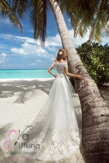 Свадебное платье Валери. Силуэт Рыбка, Прямое. Цвет Белый / Молочный. Вид 4